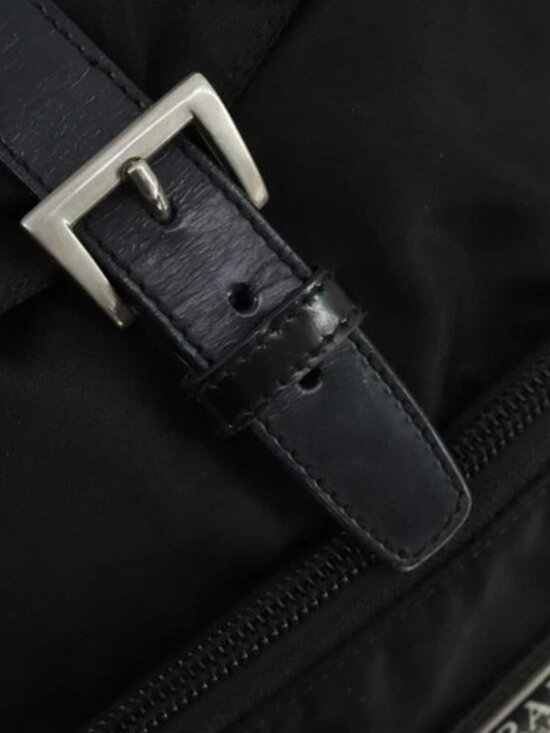 PRADA Backpack Nylon Black Silver Auth bs33169 main image 10